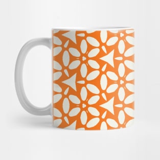 Orange Cream Geo Floral Pattern Mug